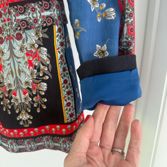 ALICE AND OLIVIA Macey Daffodil Palace Floral Scarf Print Linen Blazer Size 2 - Picture 4 of 16